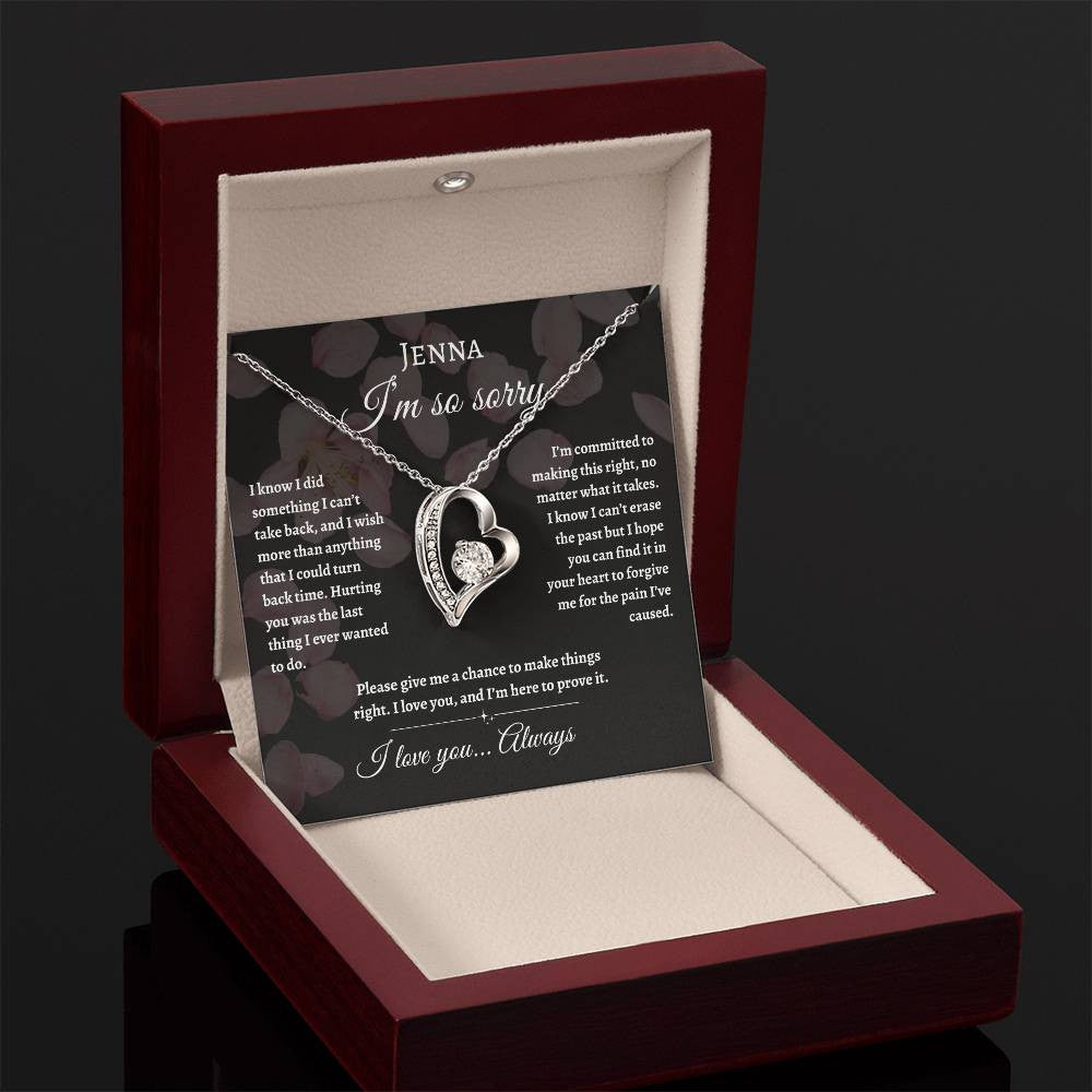 Personalized Name- I'm So Sorry Forever Love Necklace