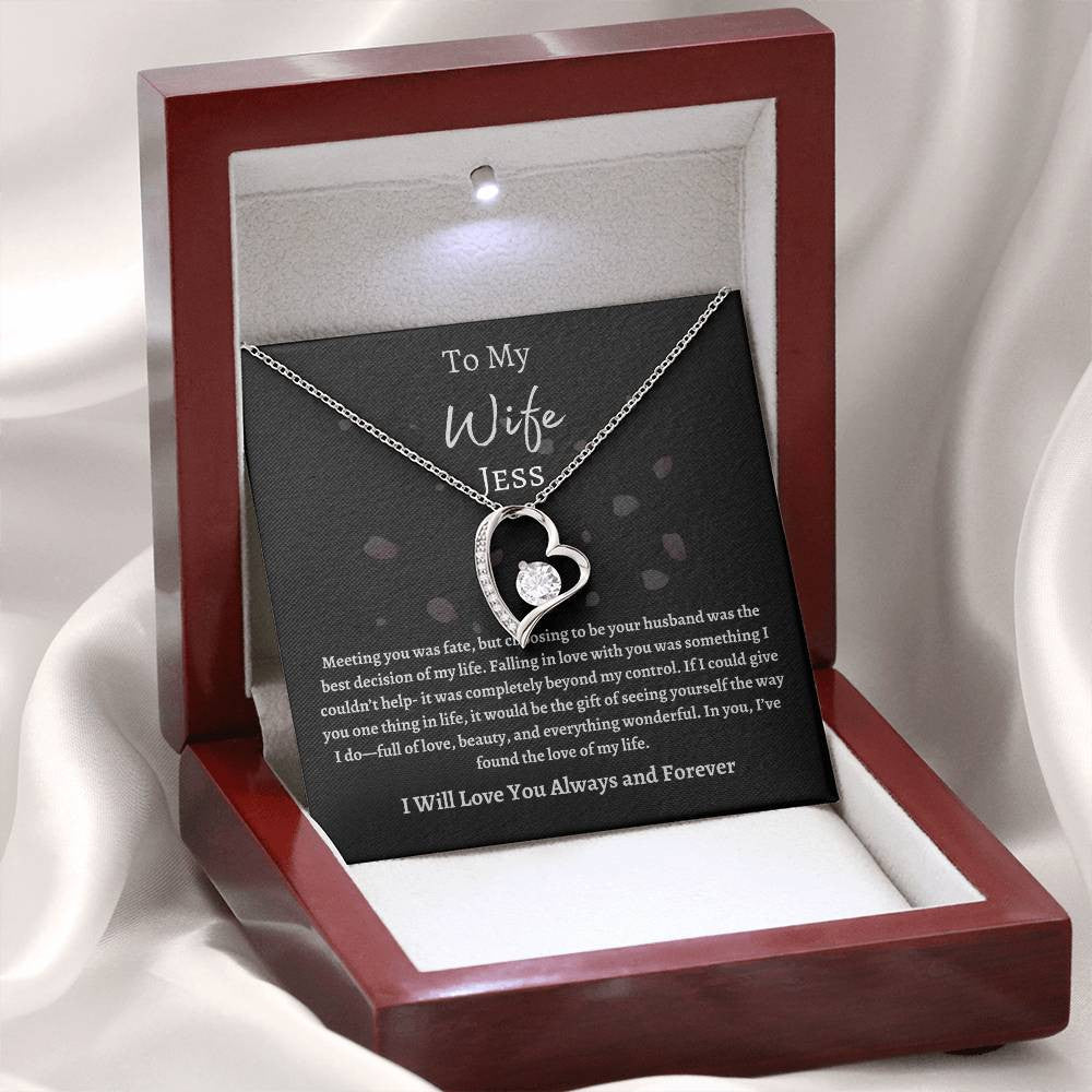 Personalized Name Forever Love Necklace (Rhodium ONLY) + Luxury Box