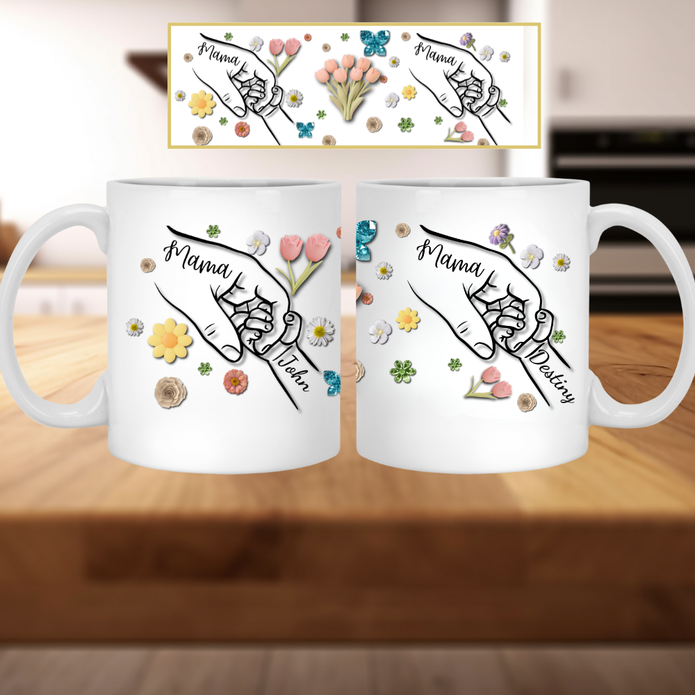 Mama & Child Hands White Mug