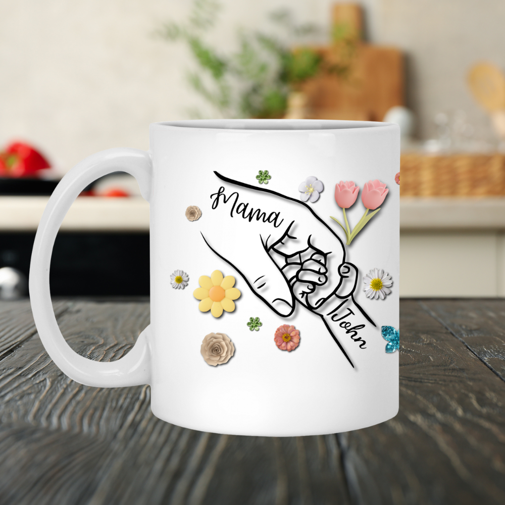 Mama & Child Hands White Mug