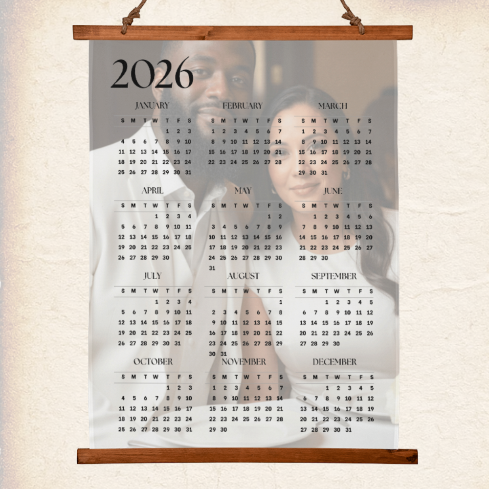 Personalized Calendar Wall Tapestry (Portrait)