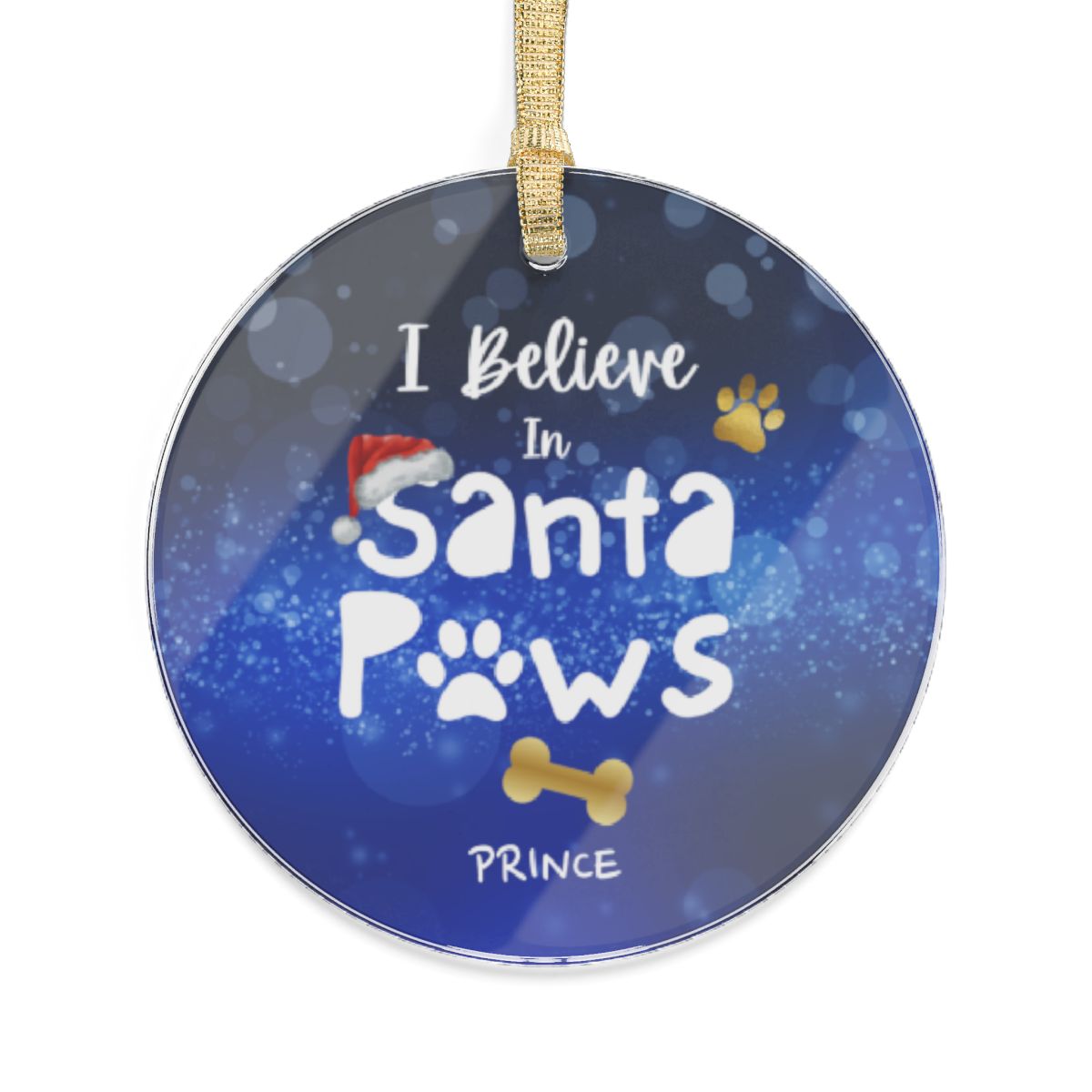 Personalized- Santa Paws Acrylic Ornament