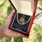 To My Son- Lion Cuban Link Necklace w/ Message Card