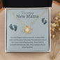 Amazing New Mama Love Knot Necklace- Blue Font