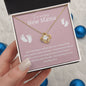Amazing New Mama Love Knot Necklace- White Font