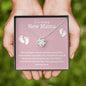 Amazing New Mama Love Knot Necklace- White Font