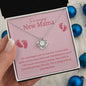 Amazing New Mama Love Knot Necklace- Pink Font