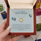 Amazing New Mama Love Knot Necklace- Blue Font