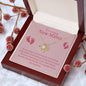 Amazing New Mama Love Knot Necklace- Pink Font
