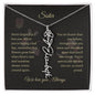 Personalized- Sister Birth Flower Name Necklace