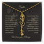 Personalized- Sister Birth Flower Name Necklace
