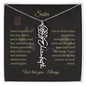 Personalized- Sister Birth Flower Name Necklace