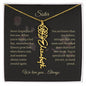 Personalized- Sister Birth Flower Name Necklace