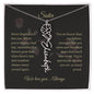 Personalized- Sister Birth Flower Name Necklace