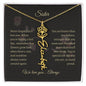 Personalized- Sister Birth Flower Name Necklace