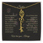 Personalized- Sister Birth Flower Name Necklace