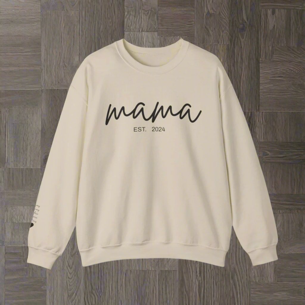Personalized Mama Established Year and Names Sweatshirt Sweater