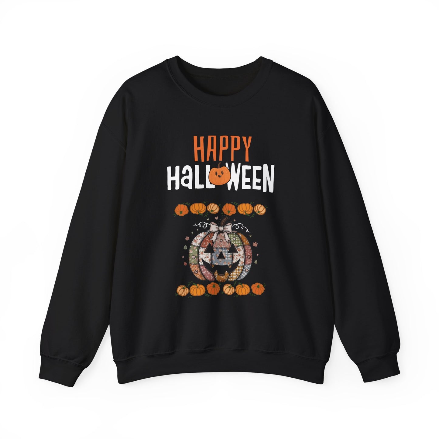 Happy Halloween Patchwork Pumpkin Sweatshirt