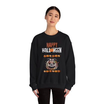 Happy Halloween Patchwork Pumpkin Sweatshirt