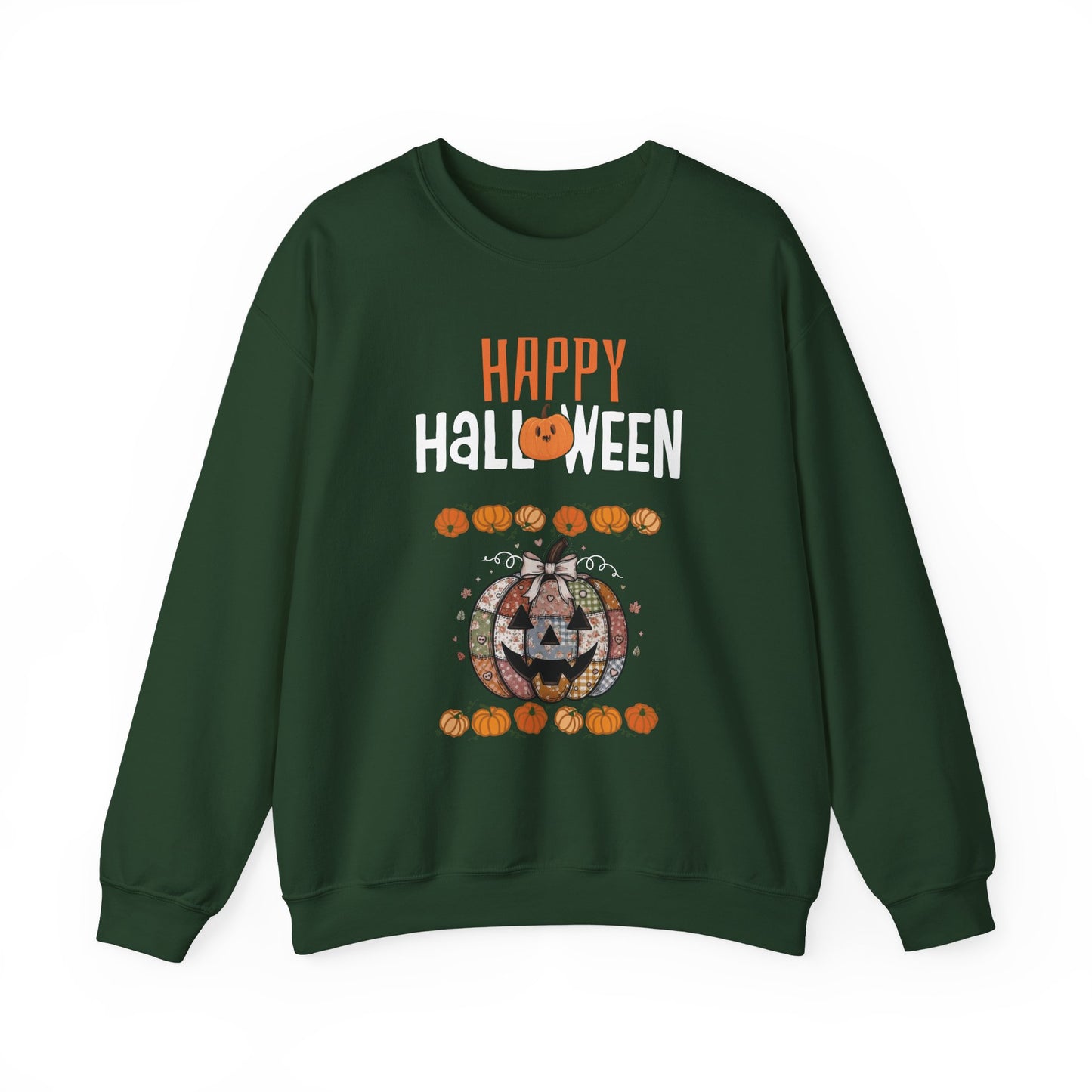 Happy Halloween Patchwork Pumpkin Sweatshirt