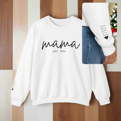 Personalized Mama Established Year and Names Sweatshirt Sweater
