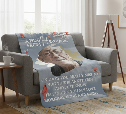 Personalized Memorial Photo Blanket- A Hug from Heaven