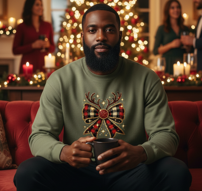 Greeting Christmas Bow Sweater Sweatshirt