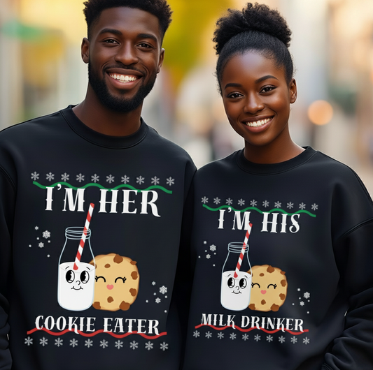 Matching Funny Couple Holiday Sweater Set His Hers