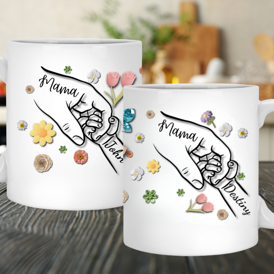 Mama & Child Hands White Mug