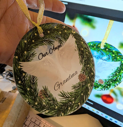 Personalized- Angel Wings Memorial Ornament