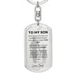 To My Son- Dad Dog Tag Key Chain