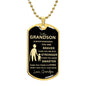 To My Grandson Love Grandpa Dog Tag