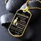 To My Grandson Love Grandpa Dog Tag