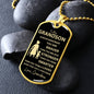 To My Grandson Love Grandma Dog Tag