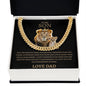 To My Son Lion Cuban Link Necklace/ Message Card- Gold Font