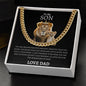 To My Son- Lion  Cuban Link Necklace w/ Message Card