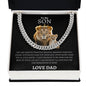To My Son- Lion  Cuban Link Necklace w/ Message Card