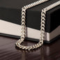 To My Son- Lion  Cuban Link Necklace w/ Message Card