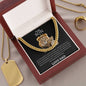 To My Son- Lion  Cuban Link Necklace w/ Message Card