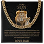 To My Son Lion Cuban Link Necklace/ Message Card- Gold Font