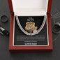 To My Son- Lion  Cuban Link Necklace w/ Message Card