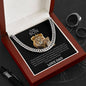 To My Son- Lion  Cuban Link Necklace w/ Message Card