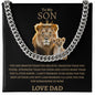 To My Son Lion Cuban Link Necklace/ Message Card- Gold Font