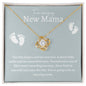 Amazing New Mama Love Knot Necklace- White Font
