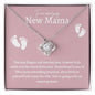 Amazing New Mama Love Knot Necklace- White Font