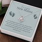Amazing New Mama Love Knot Necklace- Blue Font