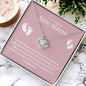 Amazing New Mama Love Knot Necklace- White Font