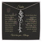 Personalized- Sister Birth Flower Name Necklace