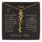 Personalized- Sister Birth Flower Name Necklace