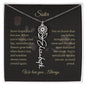 Personalized- Sister Birth Flower Name Necklace